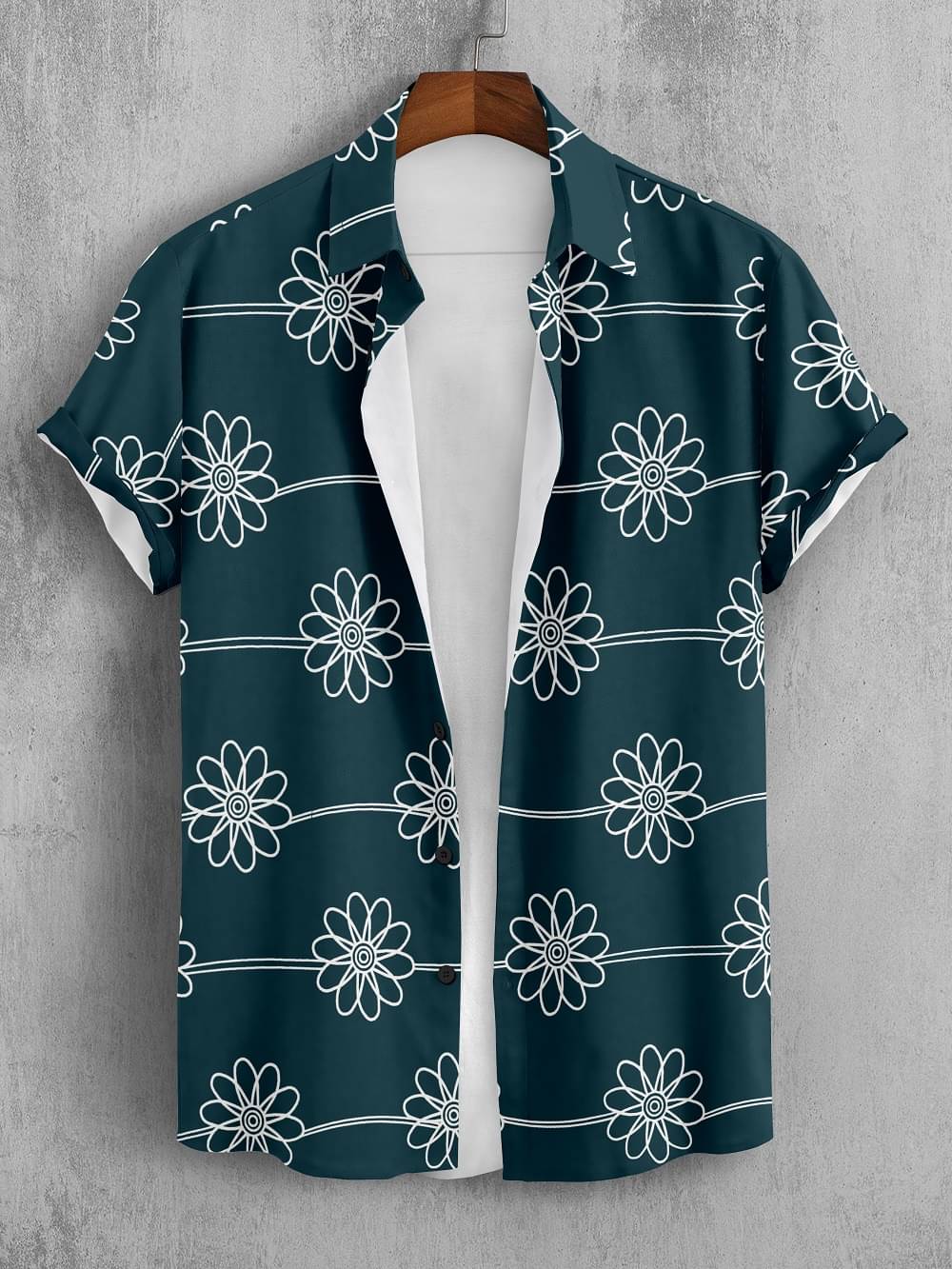     			Zonanza Polyester Regular Fit Printed Half Sleeves Men's Casual Shirt - Navy ( Pack of 1 )