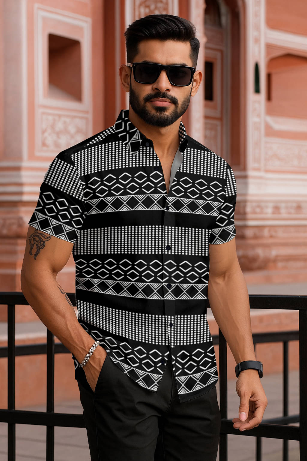 Zonanza Polyester Regular Fit Printed Half Sleeves Men's Casual Shirt - Black ( Pack of 1 ) Zonanza Polyester Regular Fit Printed Half Sleeves Men's Casual Shirt - Black ( Pack of 1 )