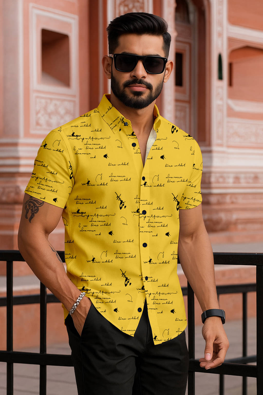 Zonanza Polyester Regular Fit Printed Half Sleeves Men's Casual Shirt - Yellow ( Pack of 1 ) Zonanza Polyester Regular Fit Printed Half Sleeves Men's Casual Shirt - Yellow ( Pack of 1 )