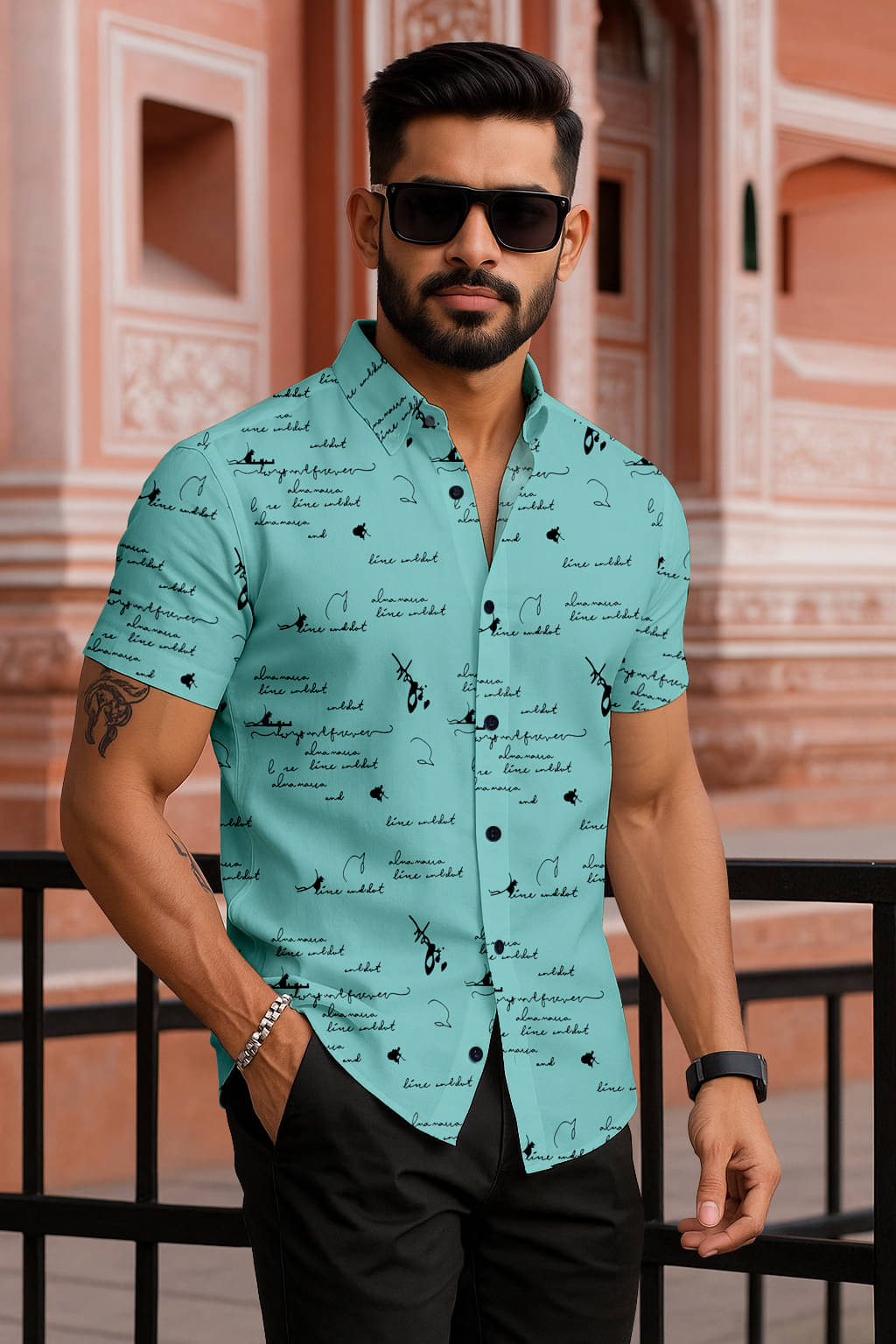 Zonanza Polyester Regular Fit Printed Half Sleeves Men's Casual Shirt - Light Blue ( Pack of 1 ) Zonanza Polyester Regular Fit Printed Half Sleeves Men's Casual Shirt - Light Blue ( Pack of 1 )
