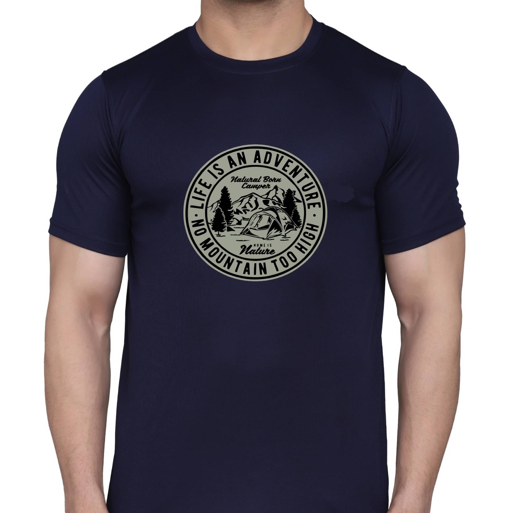     			code yellow Men Polyester Regular Fit Printed T-Shirt ( Navy )
