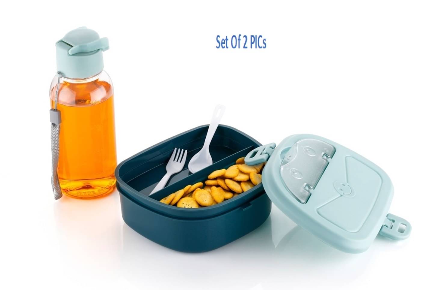 iview kitchenware - Multicolor Plastic Lunch Box With Bottle ( Pack of 2 ) iview kitchenware - Multicolor Plastic Lunch Box With Bottle ( Pack of 2 )