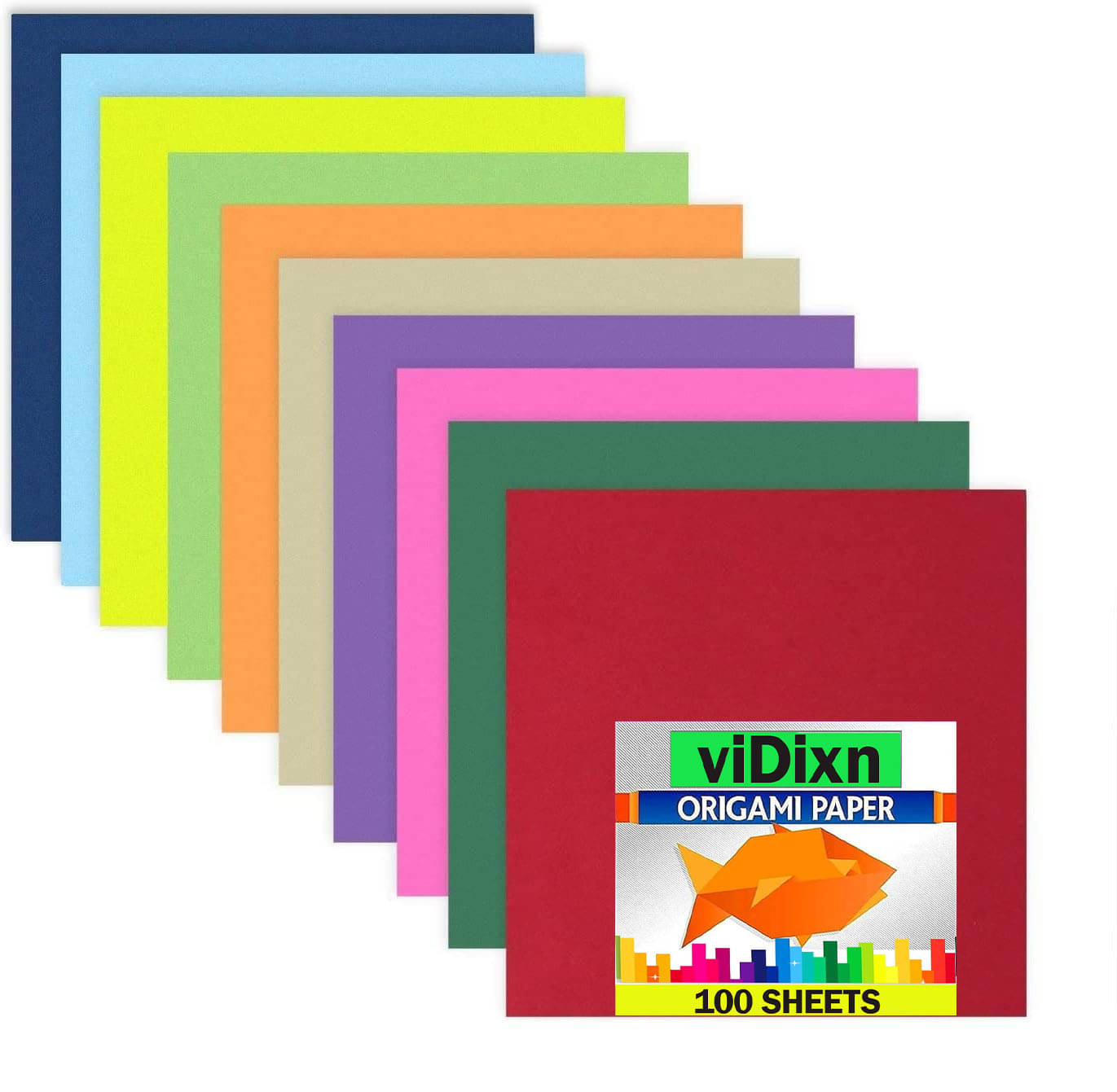 viDixn (VDX-5) DIY Square Origami Paper Double Sides Solid Color Folding Paper Multicolor Kids Handmade Scrapbooking Craft Accessories Unruled (15 x 15) Origami Paper (Mixed Color_ 100-Pcs_Pack of 1) viDixn (VDX-5) DIY Square Origami Paper Double Sides Solid Color Folding Paper Multicolor Kids Handmade Scrapbooking Craft Accessories Unruled (15 x 15) Origami Paper (Mixed Color_ 100-Pcs_Pack of 1)