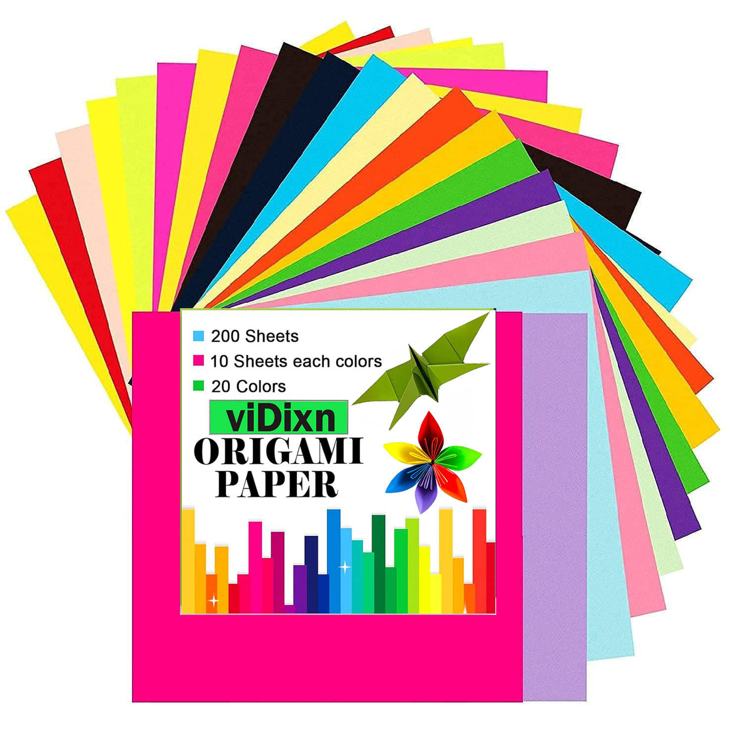 viDixn (VDX-6) DIY Square Origami Paper Double Sides Solid Color Folding Paper Multicolor Kids Handmade Scrapbooking Craft Accessories Unruled (15 x 15) Origami Paper (Mixed Color_ 200-Pcs_Pack of 1) viDixn (VDX-6) DIY Square Origami Paper Double Sides Solid Color Folding Paper Multicolor Kids Handmade Scrapbooking Craft Accessories Unruled (15 x 15) Origami Paper (Mixed Color_ 200-Pcs_Pack of 1)