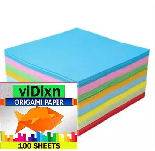     			viDixn (VDX-9) DIY Square Origami Paper Double Sides Solid Color Folding Paper Multicolor Kids Handmade Scrapbooking Craft Accessories Unruled (15 x 15) Origami Paper (Mixed Color_ 100-Pcs_Pack of 1)