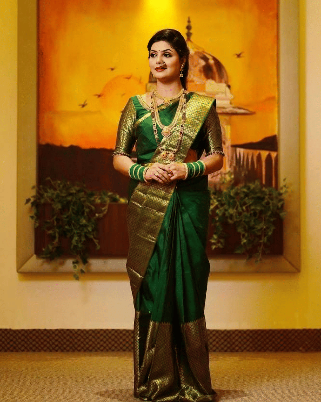 A TO Z CART Jacquard Embellished Banarasi saree With Unstitched Blouse Piece ( Green ) A TO Z CART Jacquard Embellished Banarasi saree With Unstitched Blouse Piece ( Green )
