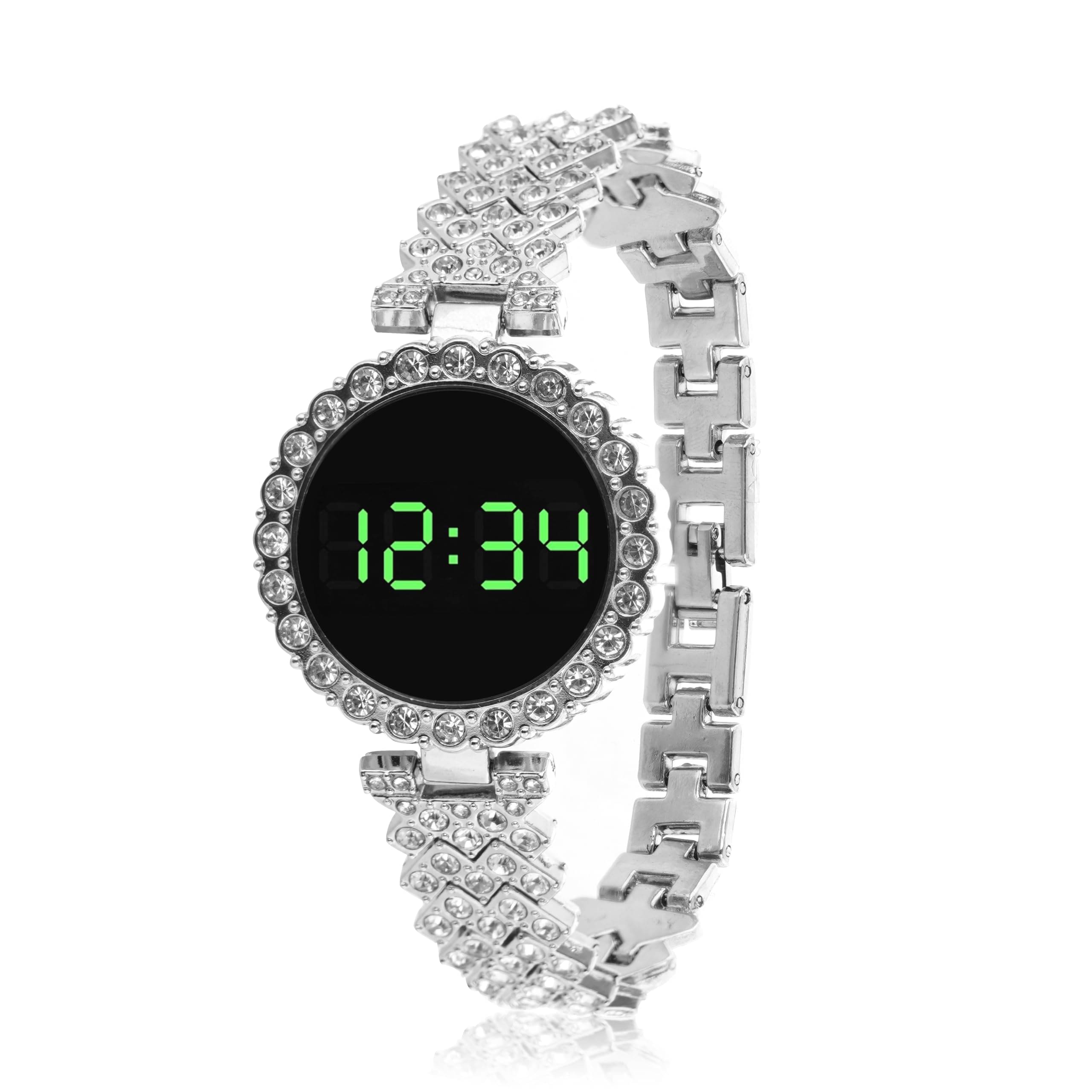     			ALNA TURA Silver Stainless Steel Digital Womens Watch