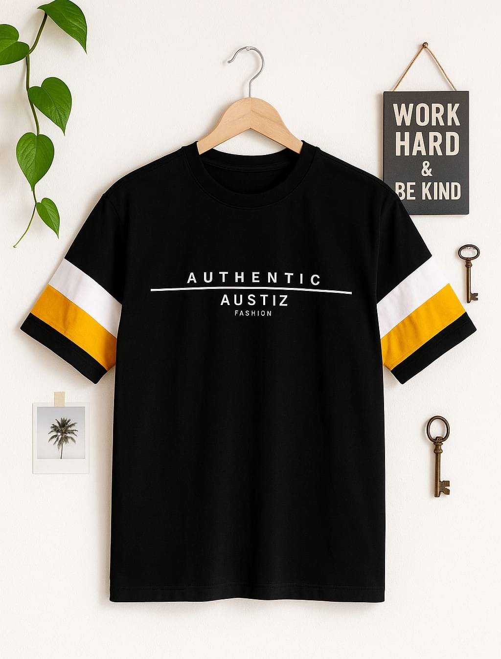 AUSTIZ Men Cotton Blend Regular Fit Printed T-Shirt ( Black ) AUSTIZ Men Cotton Blend Regular Fit Printed T-Shirt ( Black )