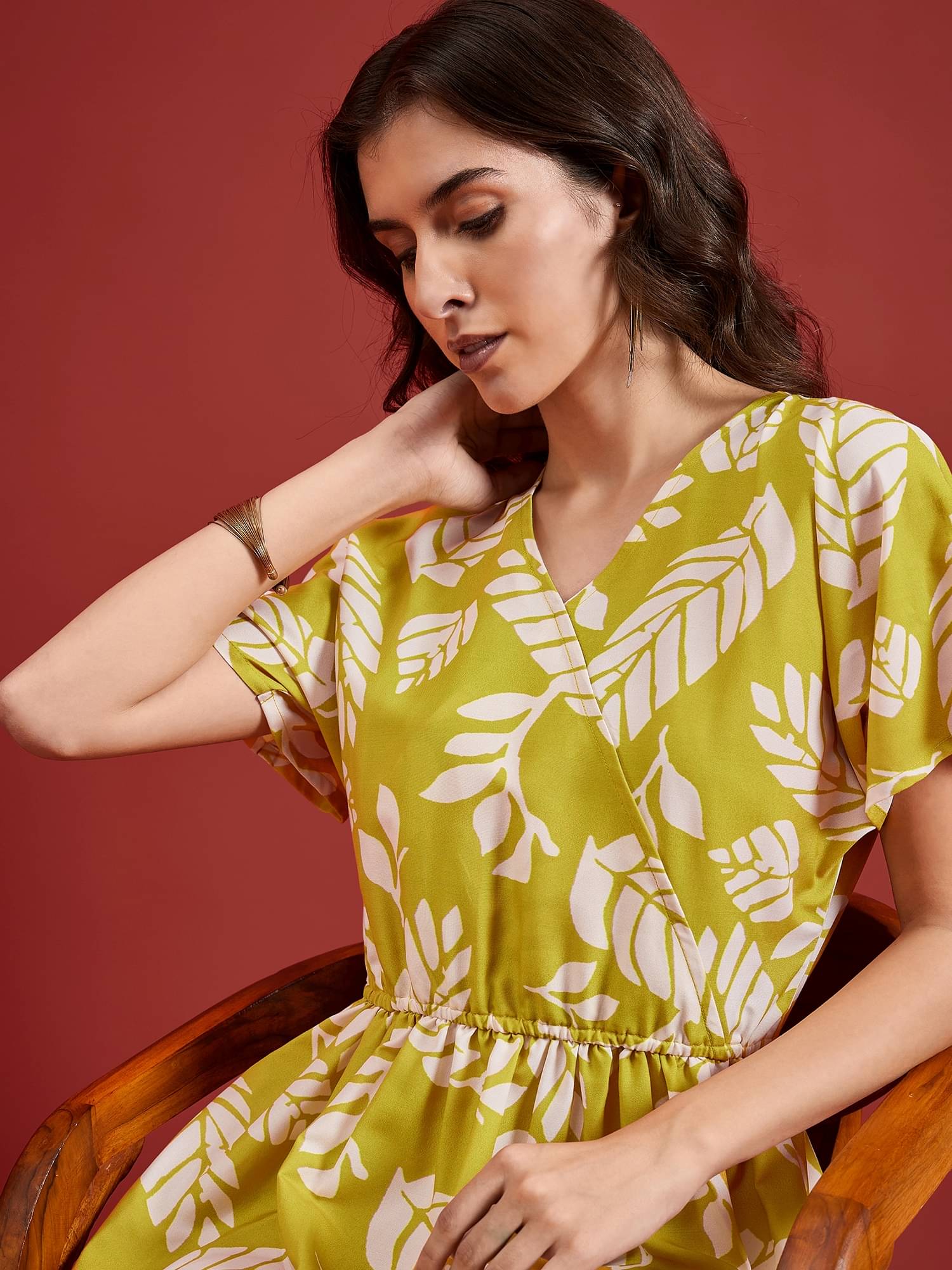 Anjir Women Polyester Printed Fit & Flare Dress ( Yellow ) Anjir Women Polyester Printed Fit & Flare Dress ( Yellow )
