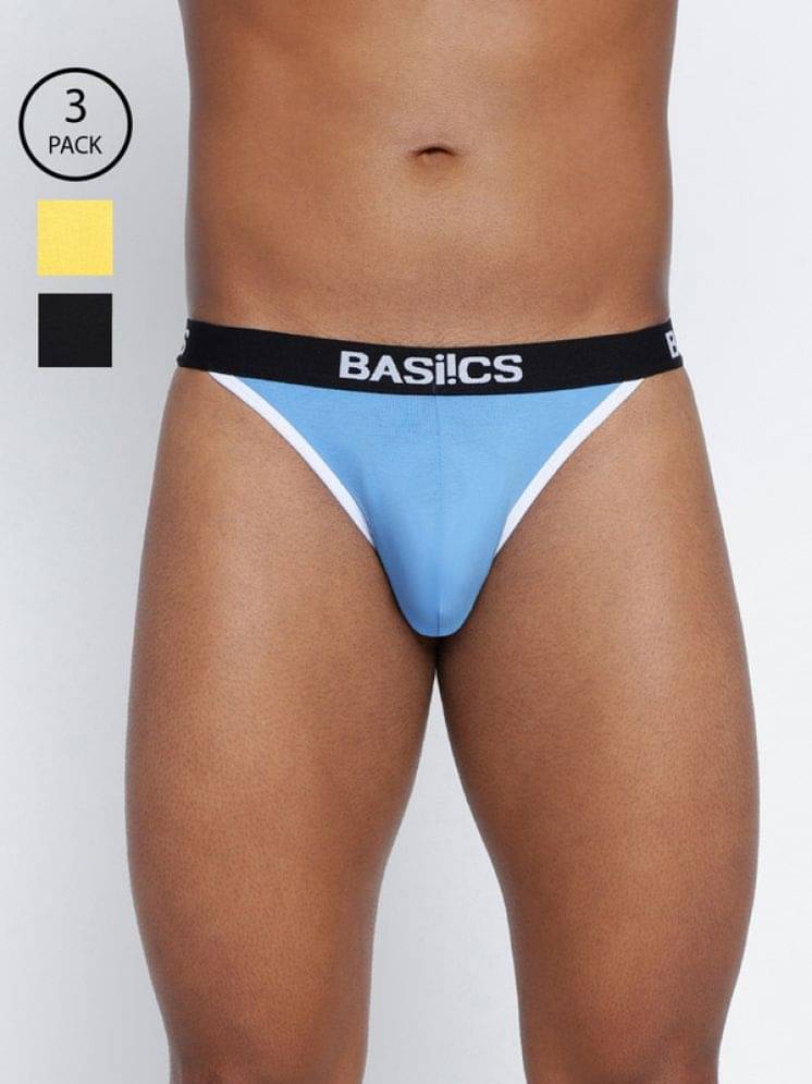     			BASIICS By La Intimo Pack of 3 Cotton Blend Briefs For Men's ( Multicolor7 )