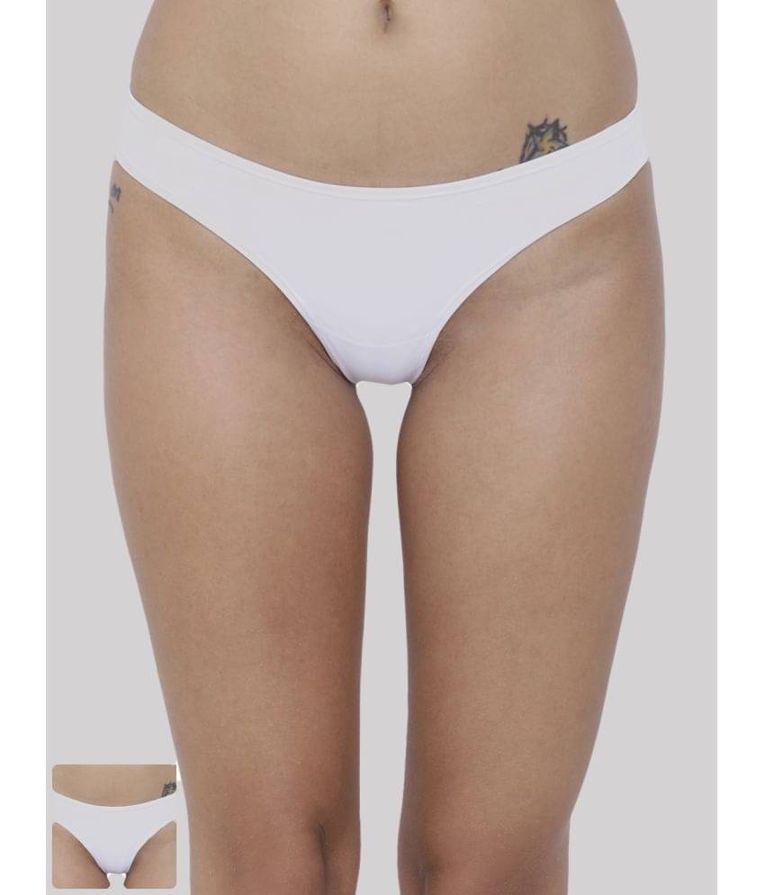 BASIICS By La Intimo Pack of 2 Polyester Thongs For Women ( White ) BASIICS By La Intimo Pack of 2 Polyester Thongs For Women ( White )