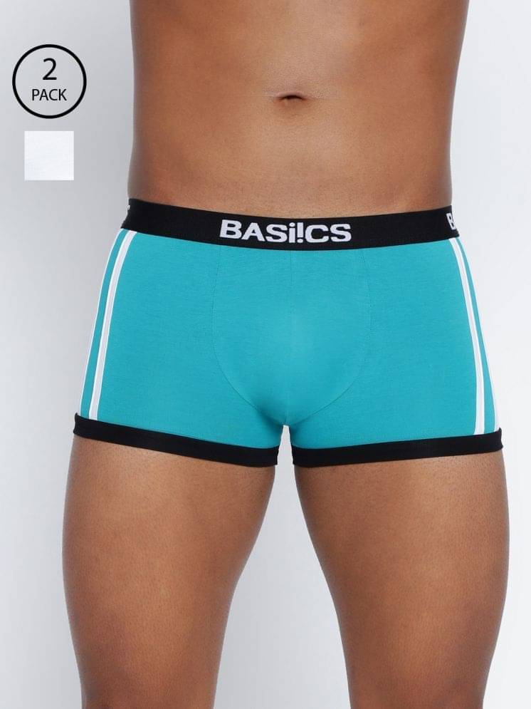 BASIICS By La Intimo Pack of 2 Cotton Blend Trunks For Men's ( Multicolor4 ) BASIICS By La Intimo Pack of 2 Cotton Blend Trunks For Men's ( Multicolor4 )