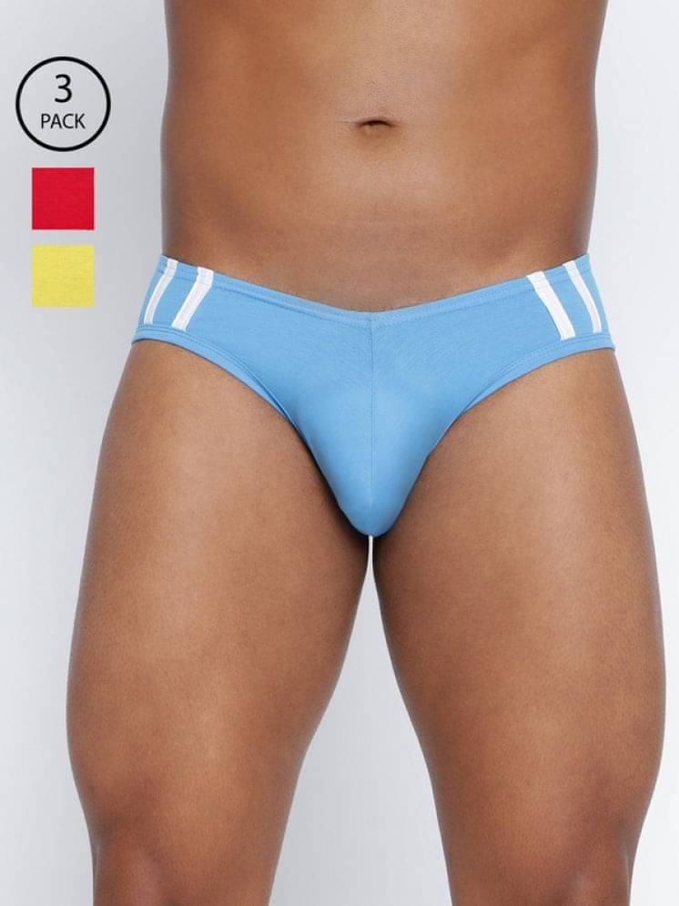 BASIICS By La Intimo Pack of 3 Cotton Blend Briefs For Men's ( Multicolor6 )     			BASIICS By La Intimo Pack of 3 Cotton Blend Briefs For Men's ( Multicolor6 )
