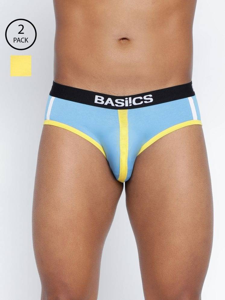    			BASIICS By La Intimo Pack of 2 Cotton Blend Briefs For Men's ( Multicolor1 )