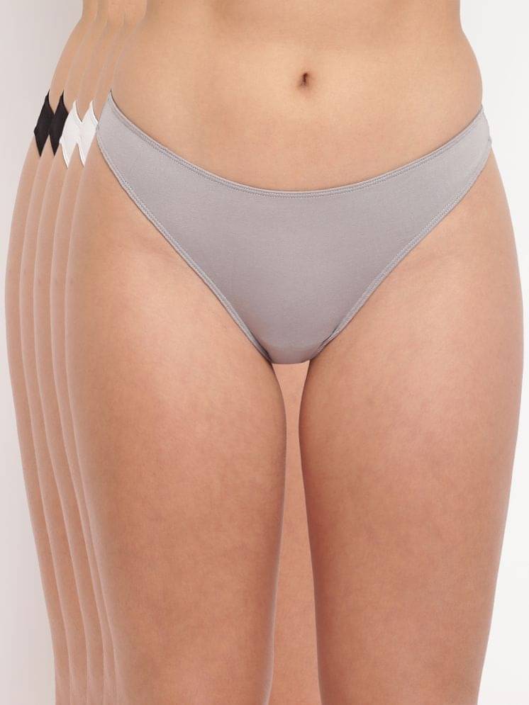 BASIICS By La Intimo Pack of 5 Cotton Lycra Bikini For Women ( Multicolor3 )     			BASIICS By La Intimo Pack of 5 Cotton Lycra Bikini For Women ( Multicolor3 )