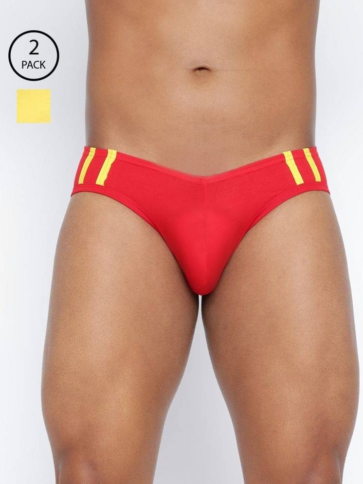 BASIICS By La Intimo Pack of 2 Cotton Blend Briefs For Men's ( Multicolor3 ) BASIICS By La Intimo Pack of 2 Cotton Blend Briefs For Men's ( Multicolor3 )