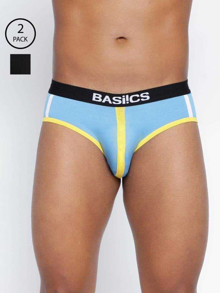 BASIICS By La Intimo Pack of 2 Cotton Blend Briefs For Men's ( Multicolor ) BASIICS By La Intimo Pack of 2 Cotton Blend Briefs For Men's ( Multicolor )