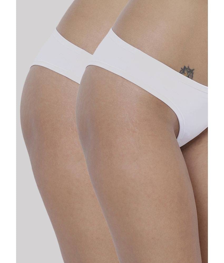 BASIICS By La Intimo Pack of 2 Polyester Briefs For Women ( White ) BASIICS By La Intimo Pack of 2 Polyester Briefs For Women ( White )