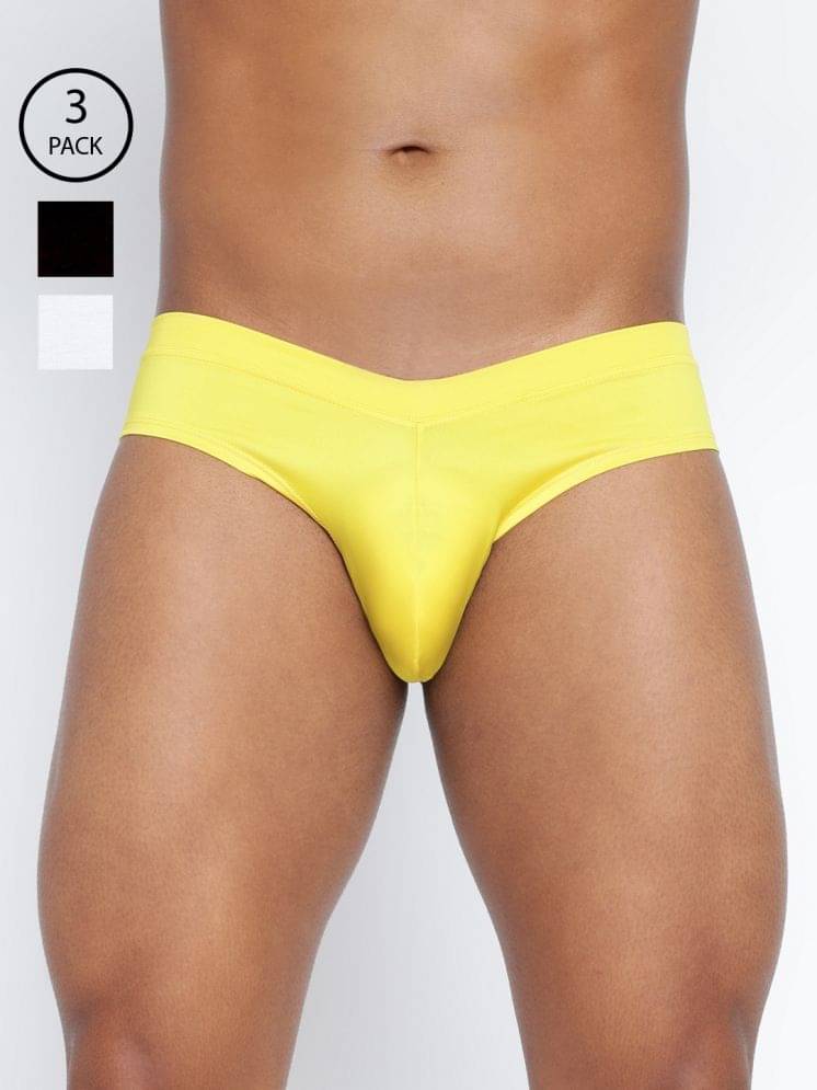 BASIICS By La Intimo Pack of 3 Polyester Briefs For Men's ( Multicolor9 ) BASIICS By La Intimo Pack of 3 Polyester Briefs For Men's ( Multicolor9 )