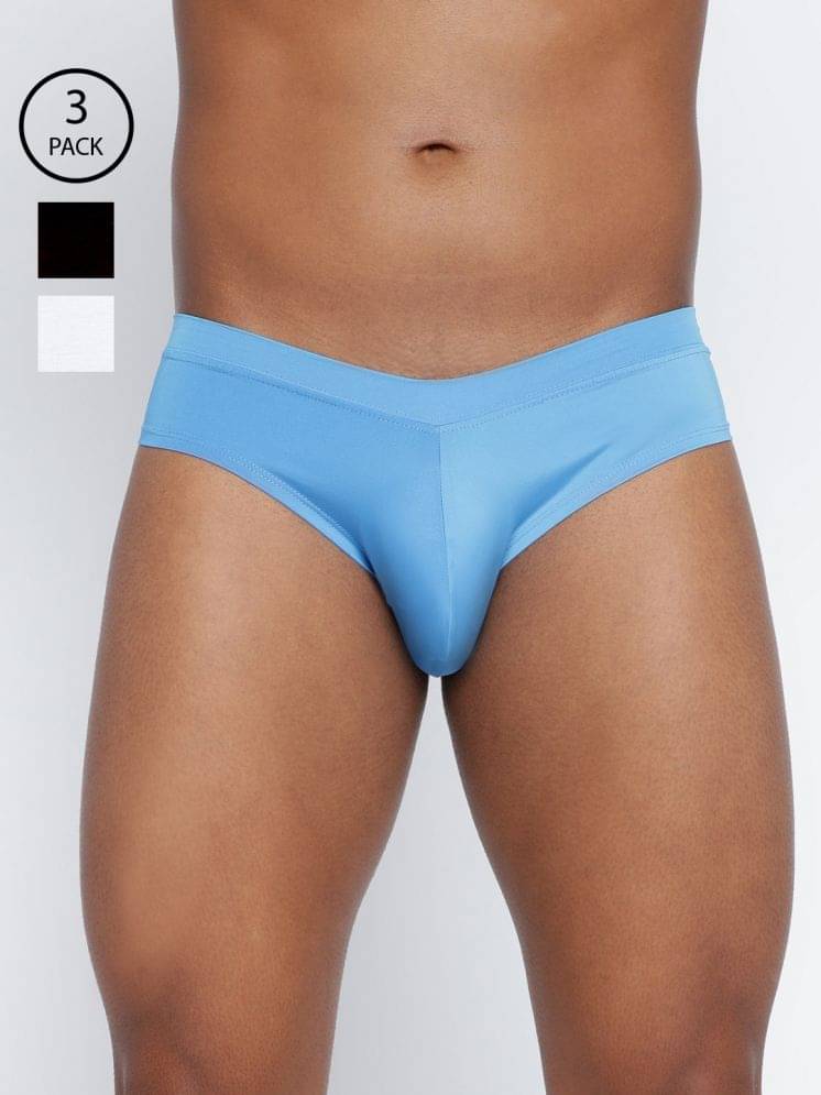 BASIICS By La Intimo Pack of 3 Polyester Briefs For Men's ( Multicolor5 ) BASIICS By La Intimo Pack of 3 Polyester Briefs For Men's ( Multicolor5 )