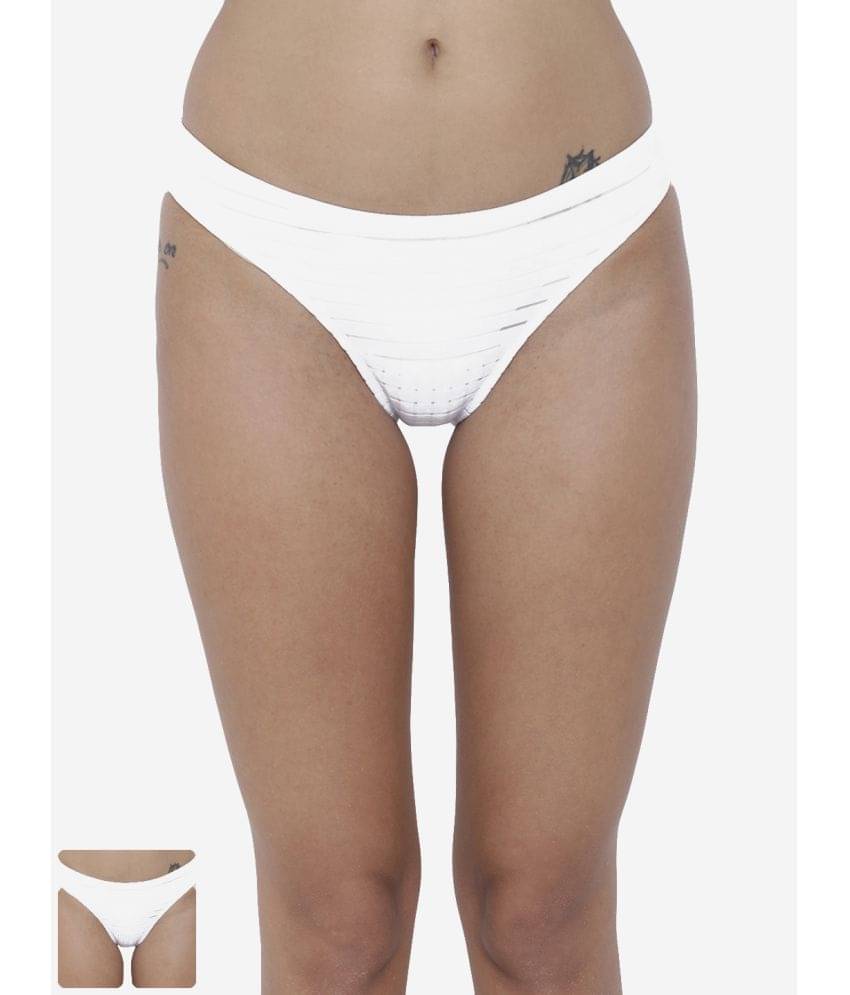 BASIICS By La Intimo Pack of 2 Polyester Briefs For Women ( White ) BASIICS By La Intimo Pack of 2 Polyester Briefs For Women ( White )