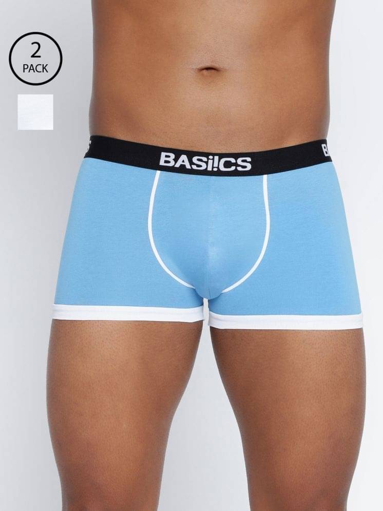     			BASIICS By La Intimo Pack of 2 Cotton Blend Trunks For Men's ( Multicolor1 )