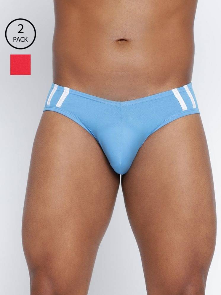 BASIICS By La Intimo Pack of 2 Cotton Blend Briefs For Men's ( Multicolor ) BASIICS By La Intimo Pack of 2 Cotton Blend Briefs For Men's ( Multicolor )