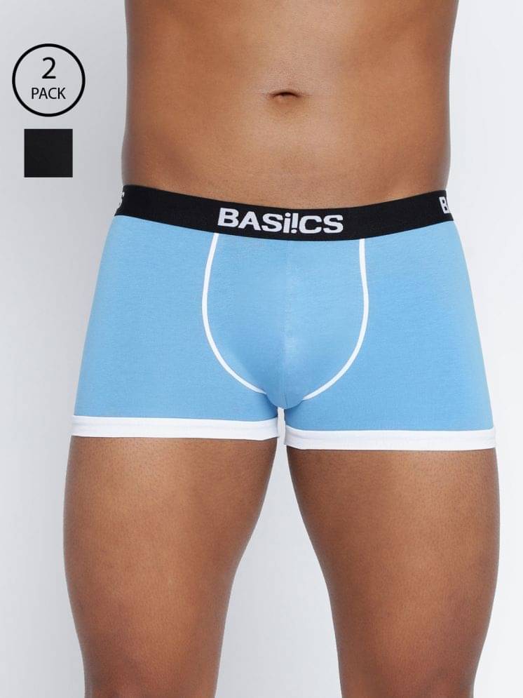 BASIICS By La Intimo Pack of 2 Cotton Blend Trunks For Men's ( Multicolor ) BASIICS By La Intimo Pack of 2 Cotton Blend Trunks For Men's ( Multicolor )