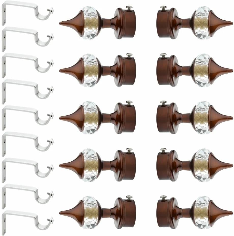     			Bzcarts Brown Stainless Steel Double Rod Bracket ( Pack of 20 )