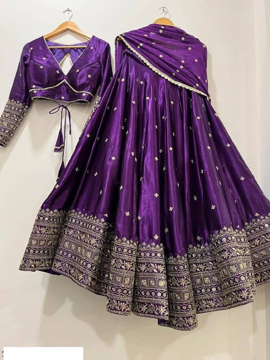 Crissy Purple Chiffon Circular Semi Stitched Lehenga Single Crissy Purple Chiffon Circular Semi Stitched Lehenga Single