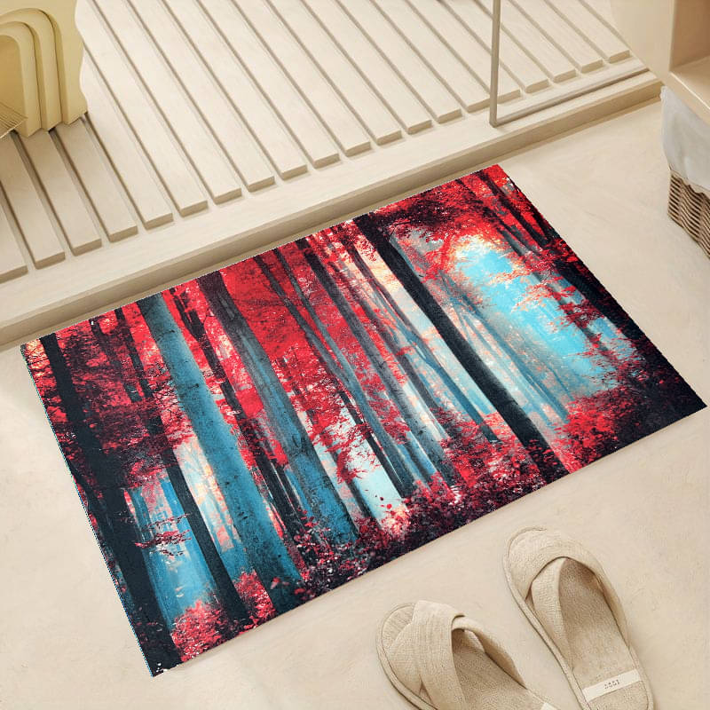     			ELANZA Aqua Polyester Rectangular Floor Mat ( Pack of 1 )