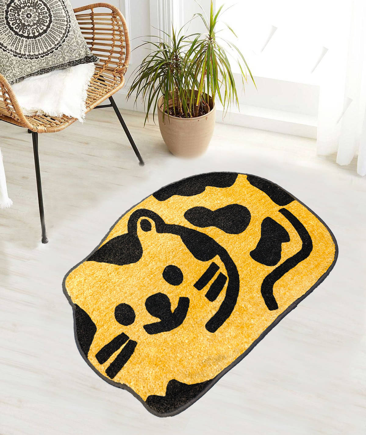     			ELANZA Beige Polyester Rectangular Floor Mat ( Pack of 1 )