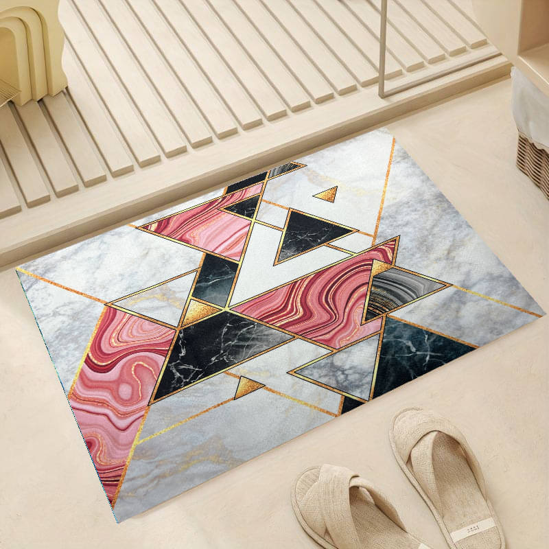     			ELANZA Gray Polyester Rectangular Floor Mat ( Pack of 1 )