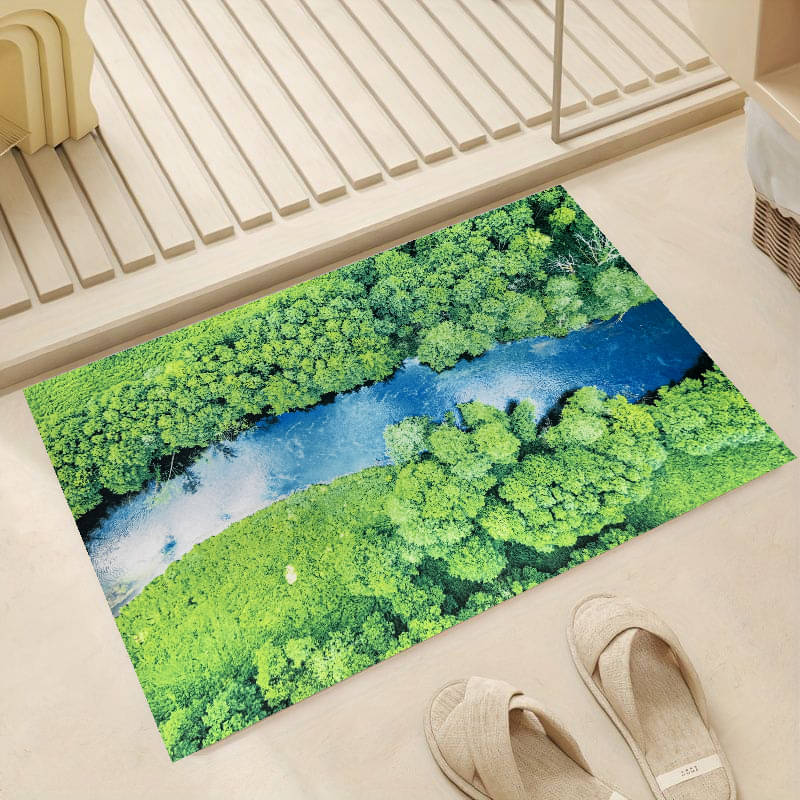     			ELANZA Multi Polyester Rectangular Floor Mat ( Pack of 1 )