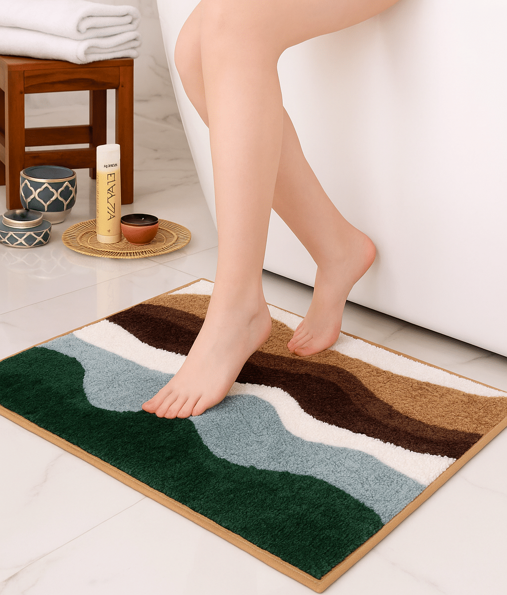     			ELANZA Multi Polyester Rectangular Floor Mat ( Pack of 1 )