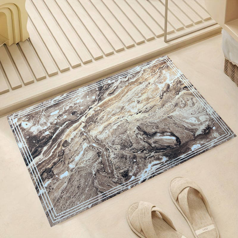     			ELANZA White Polyester Rectangular Floor Mat ( Pack of 1 )