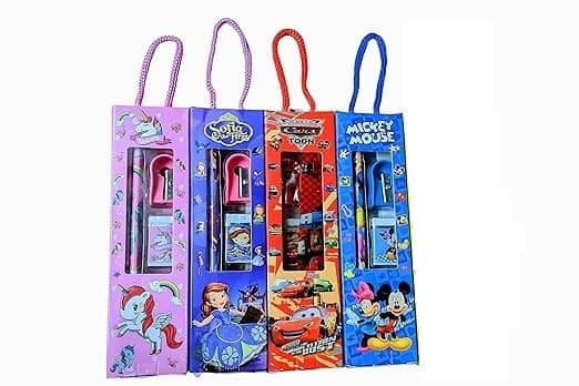 Freedy 4-Ps_Random Stationery Gift Sets for Kids 2 Pencils/1 Eraser/1 Sharpener/1 Ruler