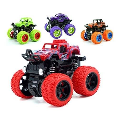     			Freedy Unbreakable cars toys for boys Mini Monster Trucks 4wd Friction Powered Cars for Kids Big Rubber Tires Baby Boys Super Cars Blaze Truck Children Gift Toys mini rock truck monster 4 Wheel Drive Vehicles for Toddlers  (Multicolor, Pack of: 4)