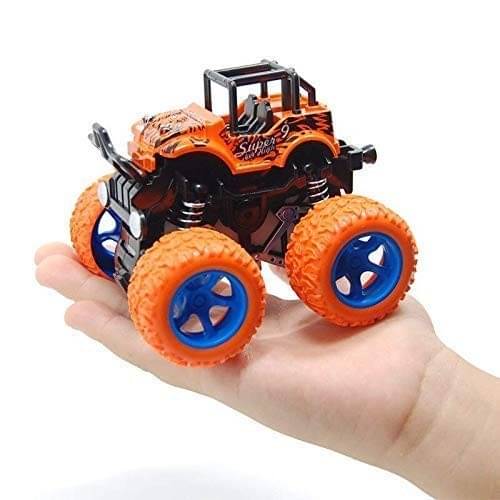 Freedy pack of 1 Monster Truck Friction Power Cars With Big Rubber Tires 360 Degree  (Stunt Car Four-Wheel Push go Truck for Toddlers Kids Gift)     			Freedy pack of 1 Monster Truck Friction Power Cars With Big Rubber Tires 360 Degree  (Stunt Car Four-Wheel Push go Truck for Toddlers Kids Gift)