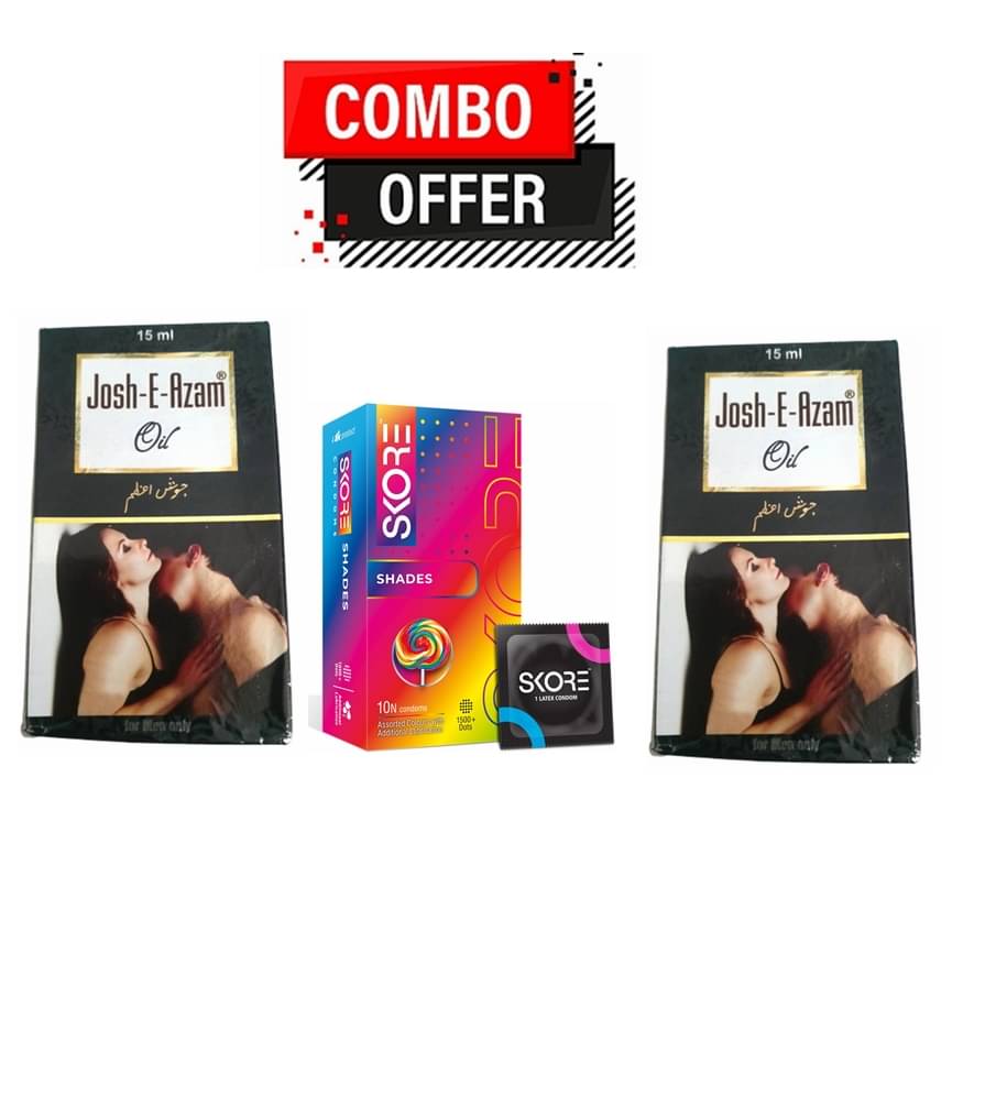 G & G Pharm@cy Josh-E-Azam Oil 15ml PAck of 2 & Skore Shades 10Condoms 1500+Dots PAck of 3 G & G Pharm@cy Josh-E-Azam Oil 15ml PAck of 2 & Skore Shades 10Condoms 1500+Dots PAck of 3