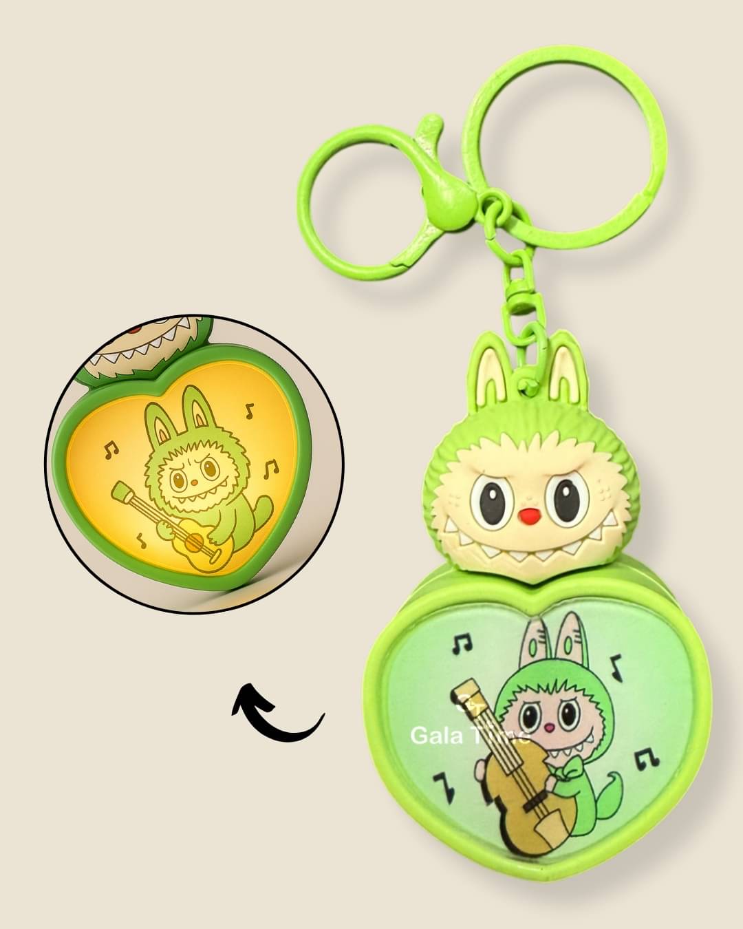 GalaTime Green Elf Labubu Bunny Light Keyring For kids keys bagcharm teens Kids gifting Keychain ( Pack of 1 ) GalaTime Green Elf Labubu Bunny Light Keyring For kids keys bagcharm teens Kids gifting Keychain ( Pack of 1 )