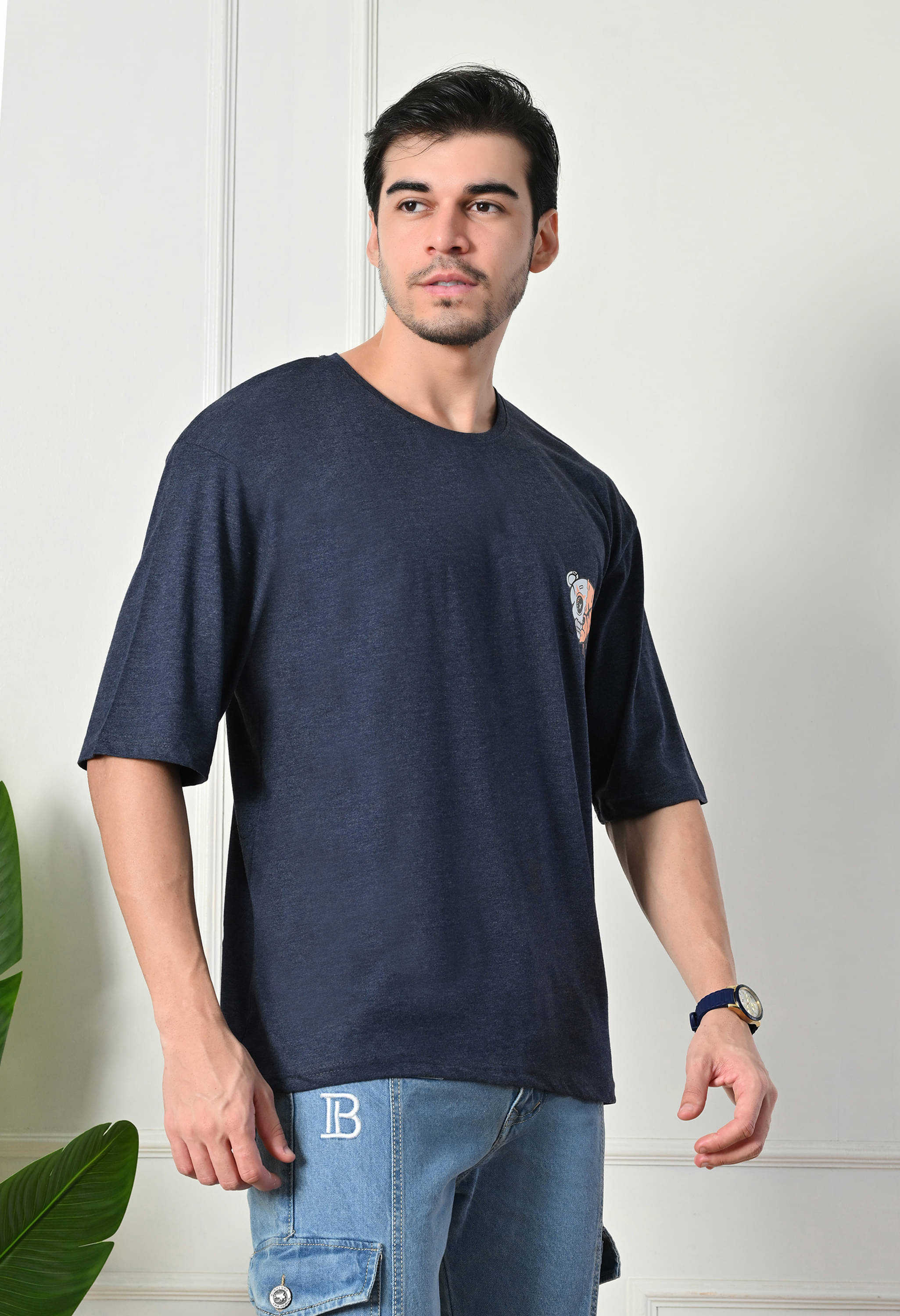     			Glito Men Cotton Blend Regular Fit Printed T-Shirt ( Blue )