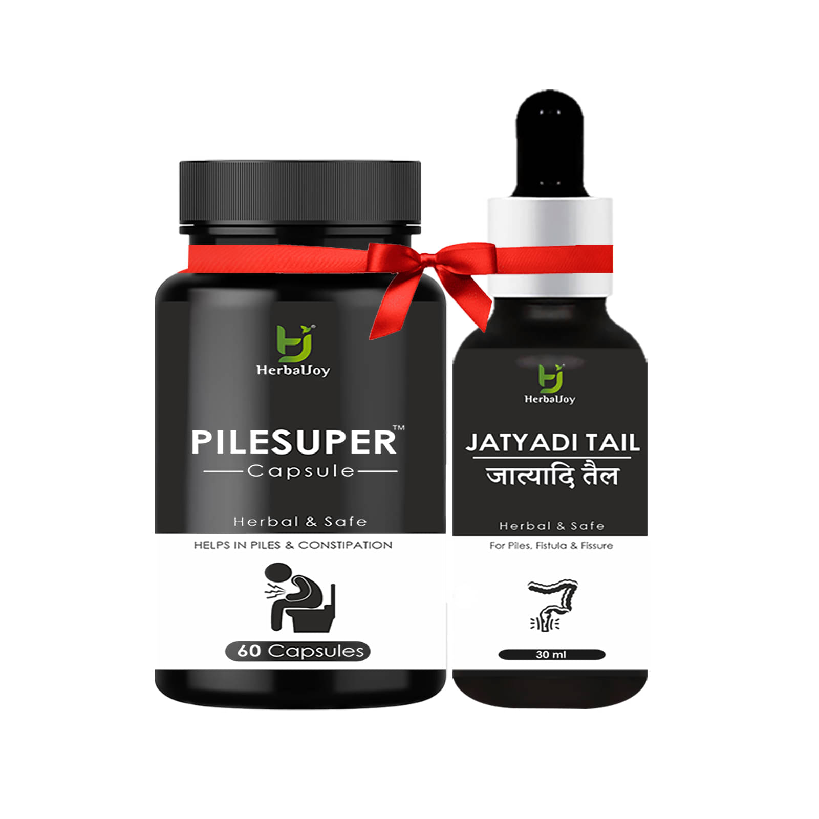 Herbaljoy Piles Combo Pack | Relief From Piles Pain, Discomfort, Burning, And Itching 60 No.S And 30 Ml Oil (Pack of 2) Herbaljoy Piles Combo Pack | Relief From Piles Pain, Discomfort, Burning, And Itching 60 No.S And 30 Ml Oil (Pack of 2)