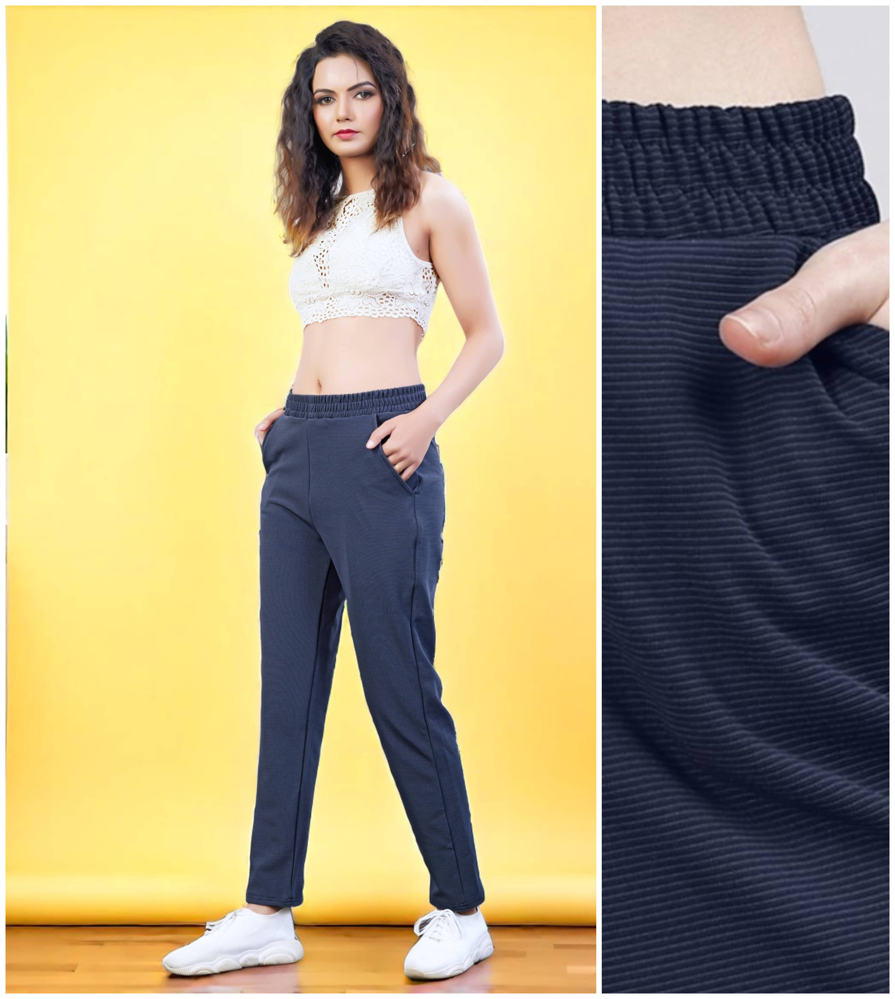     			Leewan Pack of 1 Cotton Straight Women's Joggers ( Navy Blue )