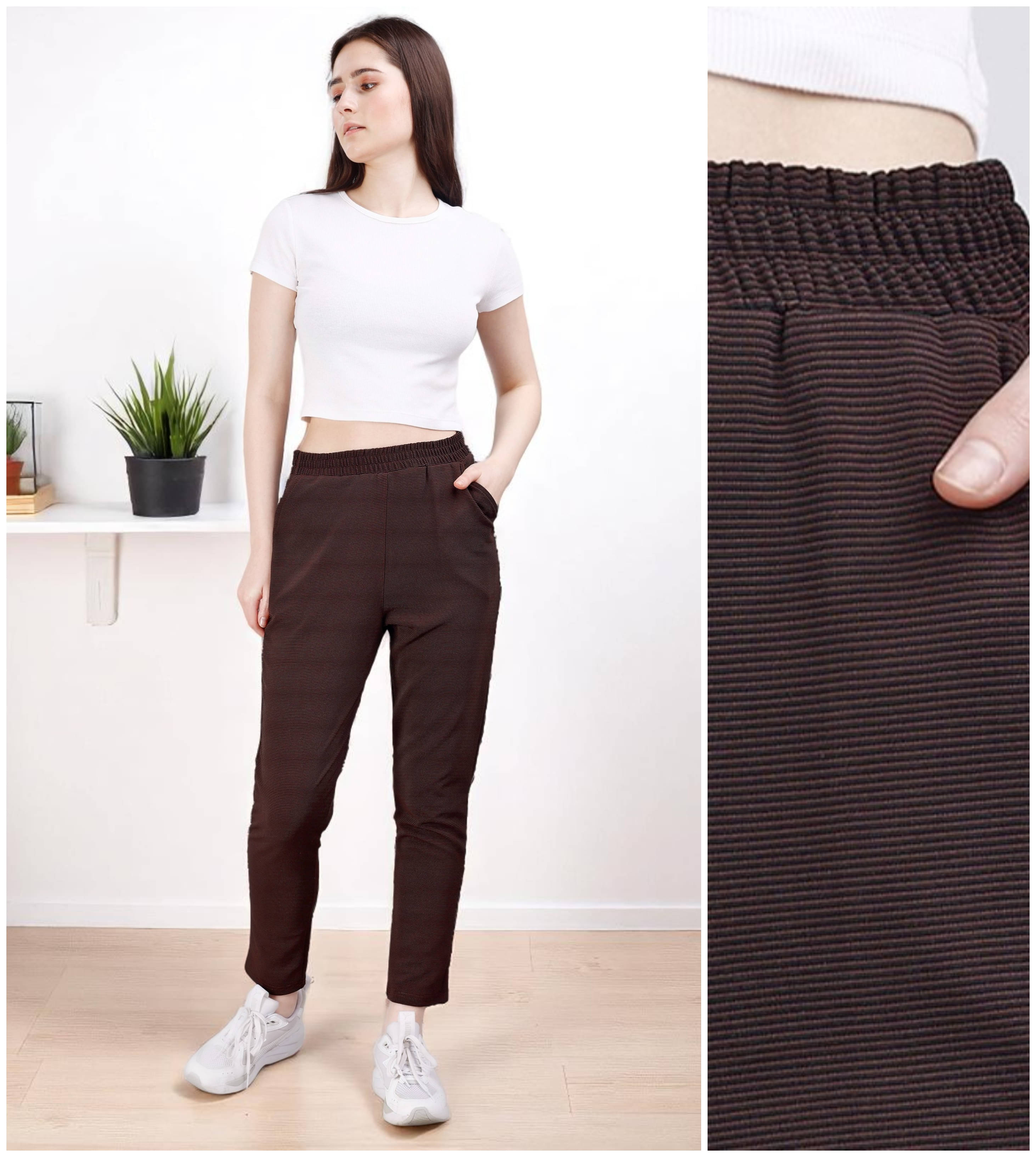     			Leewan Pack of 1 Cotton Straight Women's Joggers ( Brown )