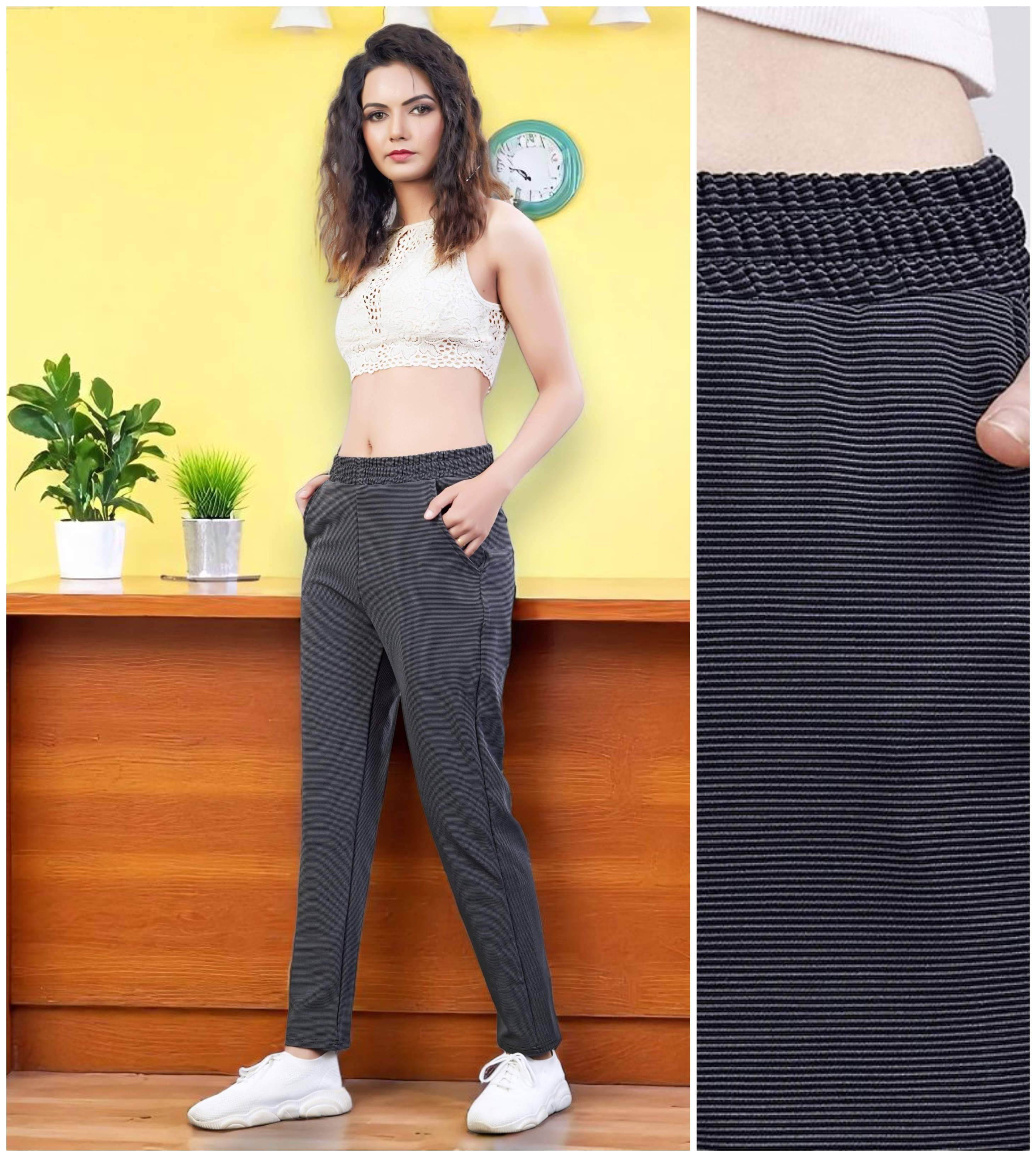     			Leewan Pack of 1 Cotton Straight Women's Joggers ( Dark Grey )