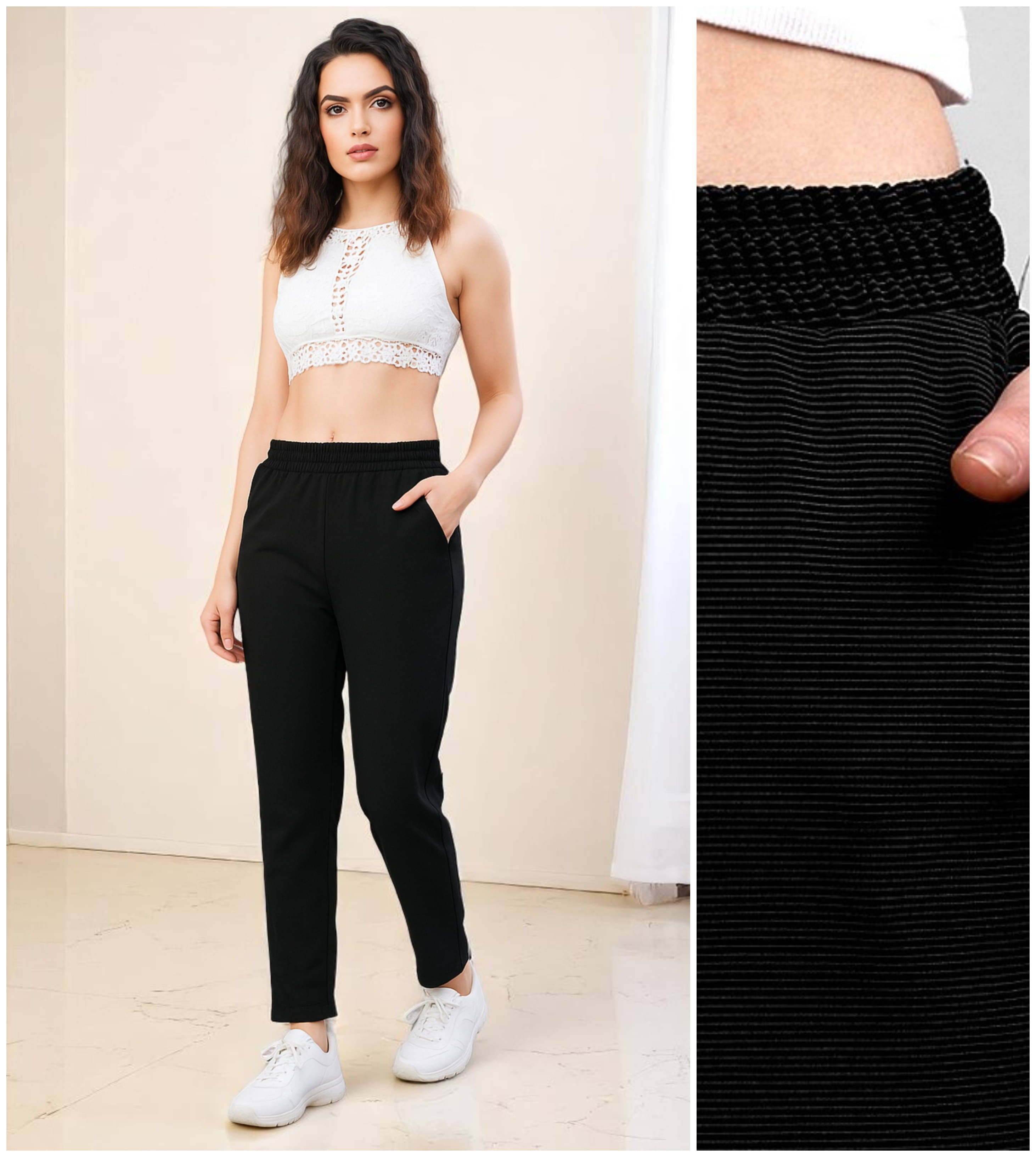     			Leewan Pack of 1 Cotton Straight Women's Joggers ( Black )