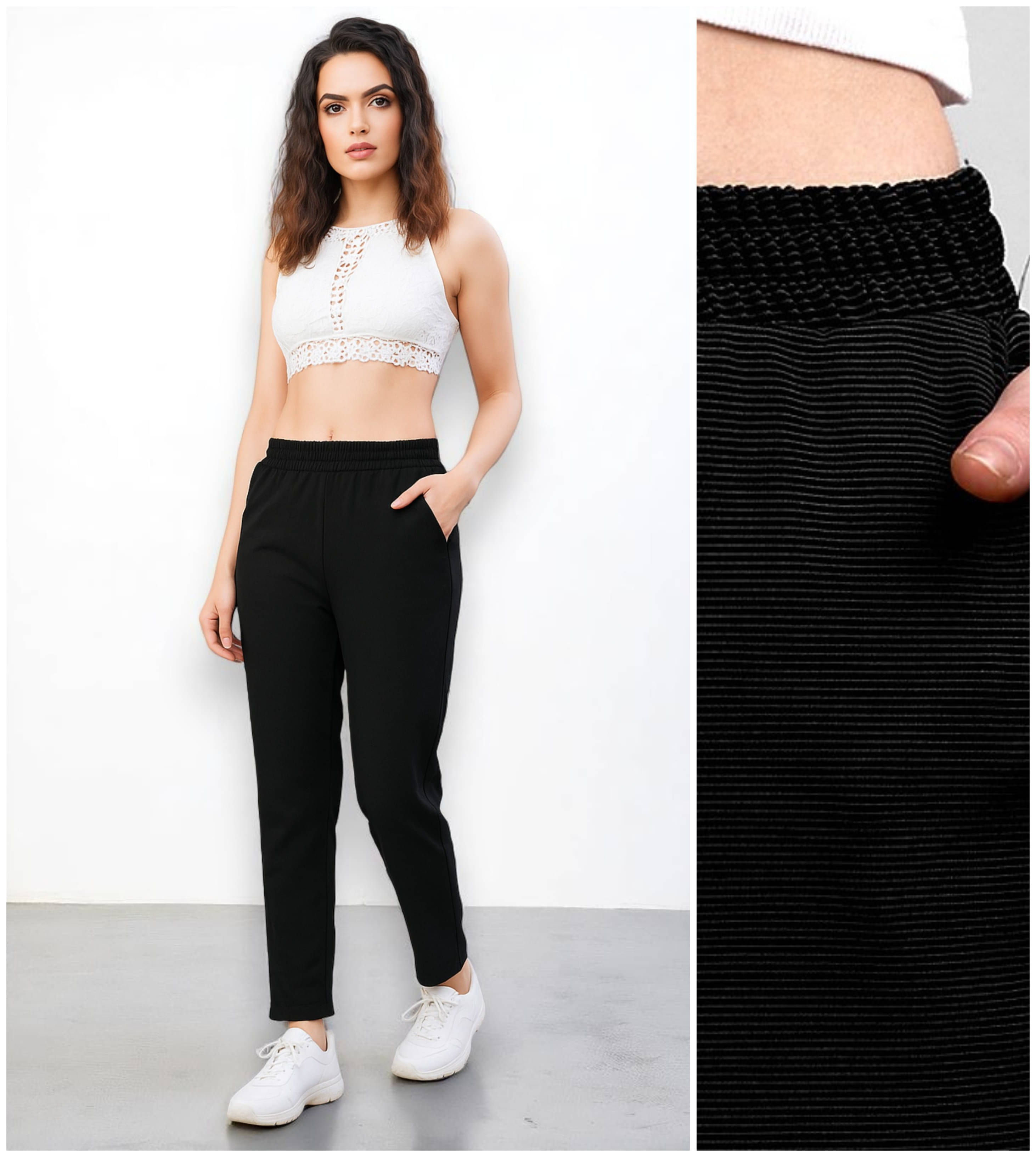     			Leewan Pack of 1 Cotton Straight Women's Joggers ( Black )