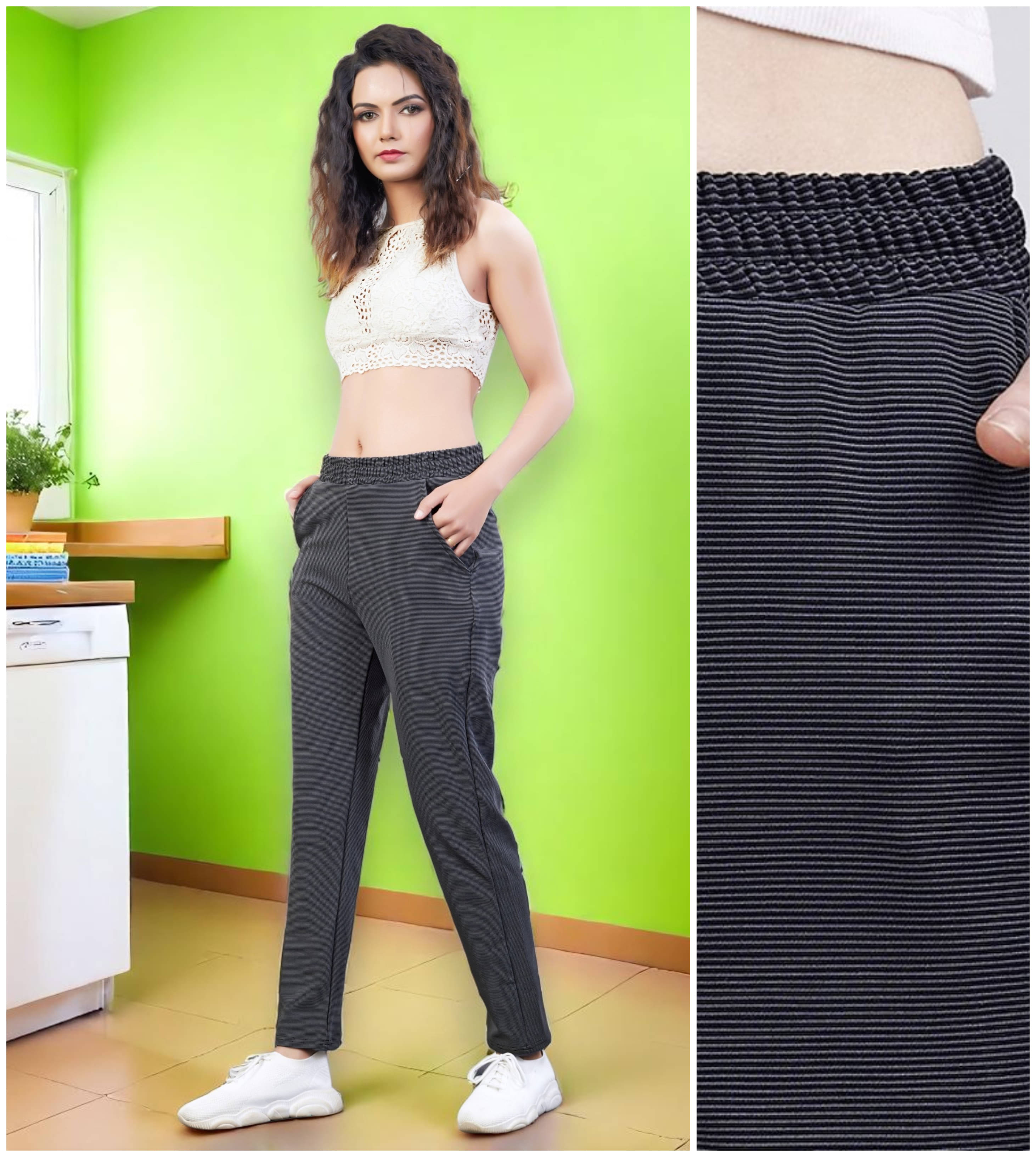     			Leewan Pack of 1 Cotton Straight Women's Joggers ( Dark Grey )