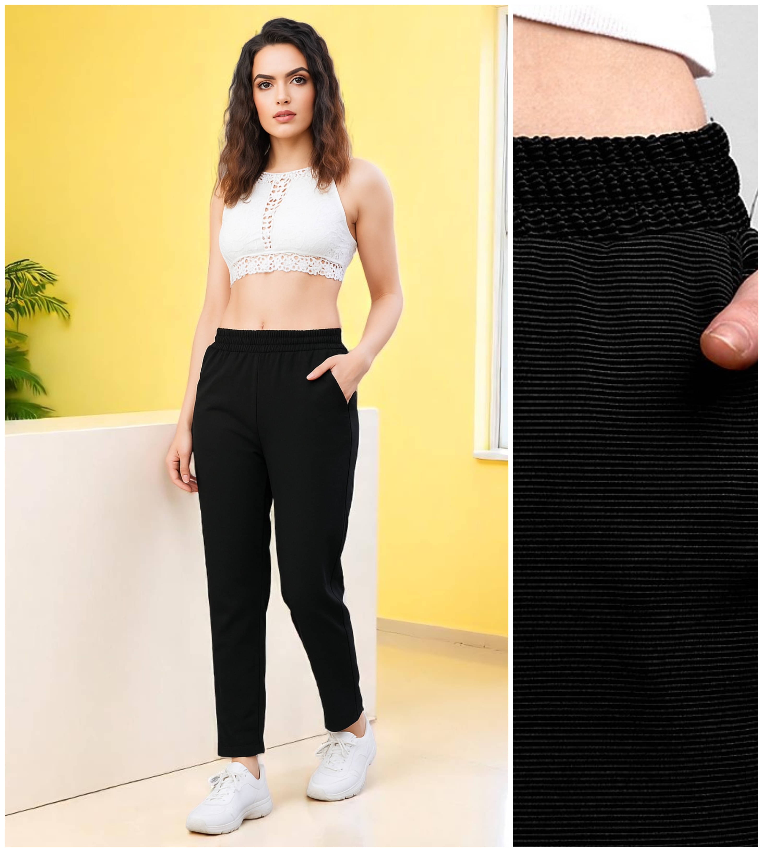     			Leewan Pack of 1 Cotton Straight Women's Joggers ( Black )